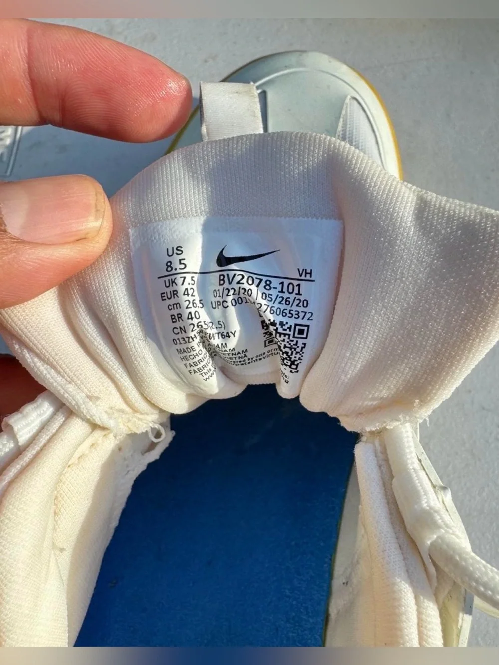 Nike Nyjah Free 2 SB “White Light Photo Blue Gum” 2020 size 8.5